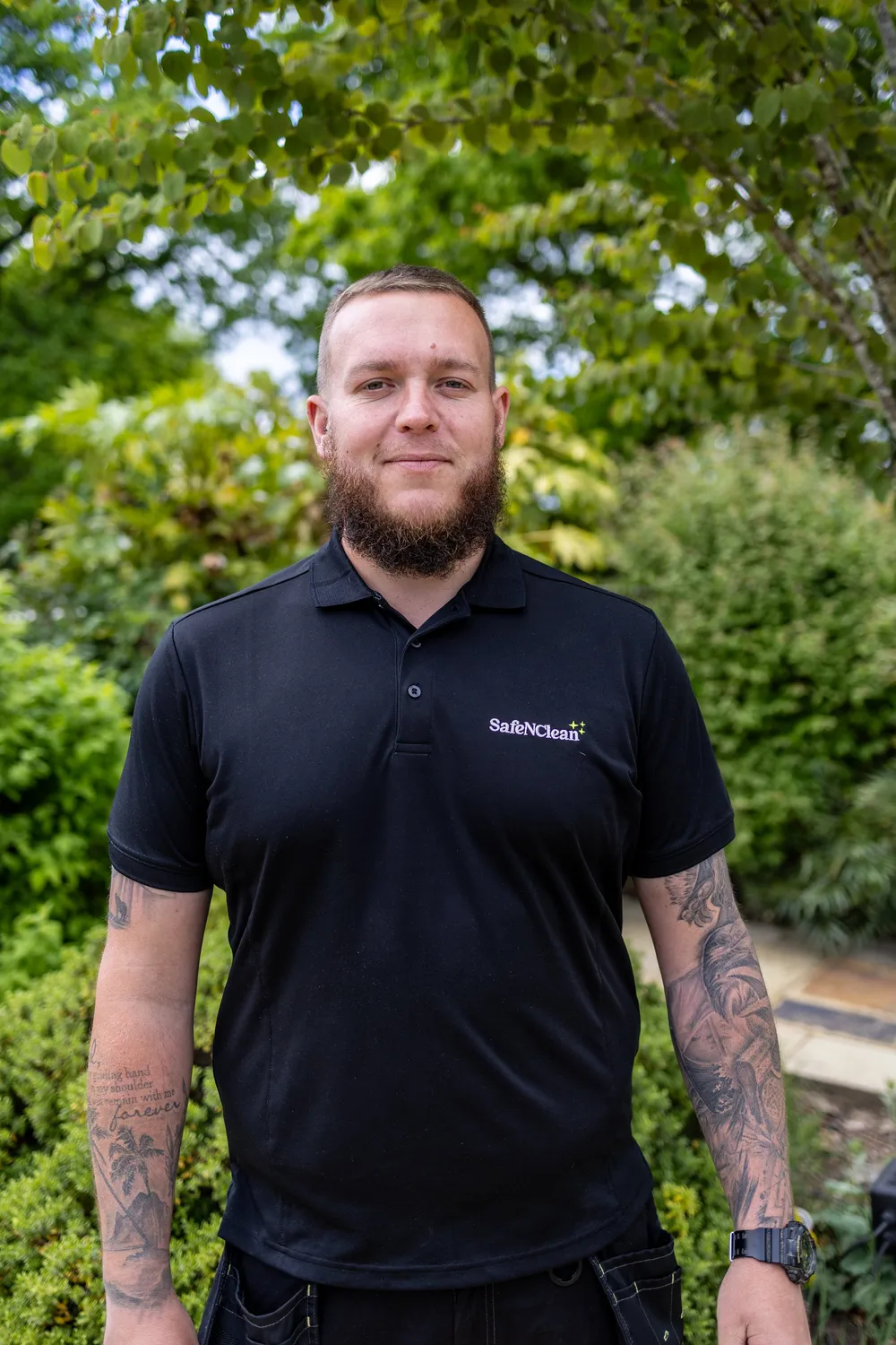 Member of the Safe'N'Clean team in branded workwear